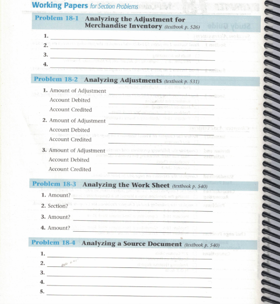 Working Papers for Section Problems Problem 18-1