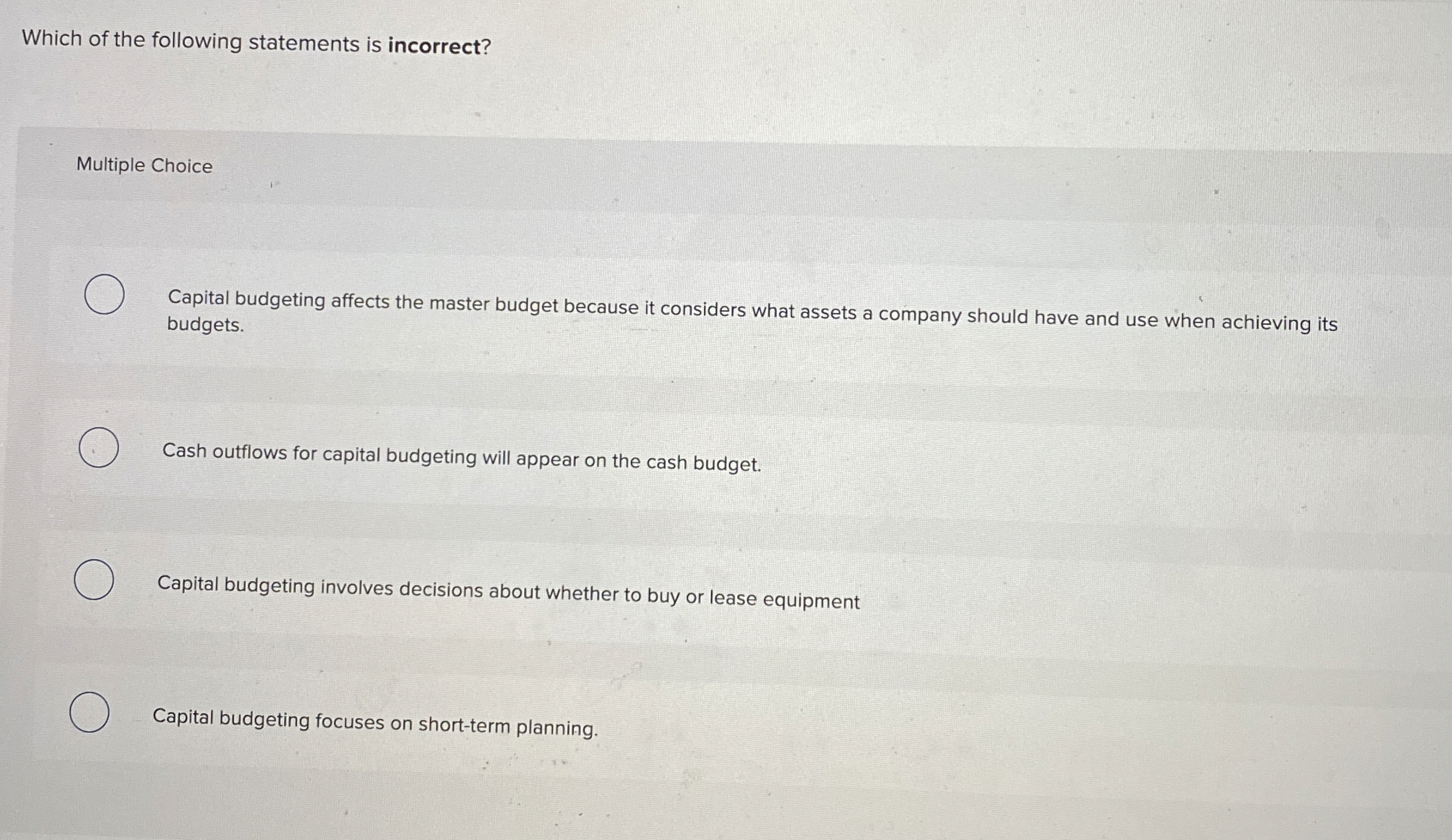 Which of the following statements is incorrect?