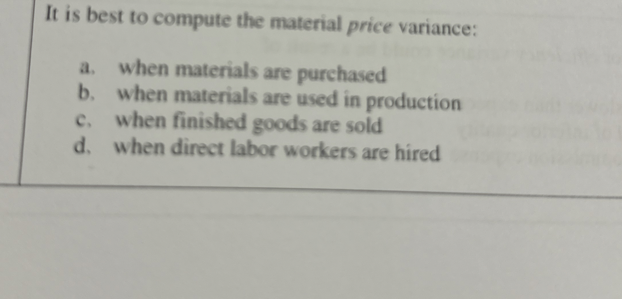 It is best to compute the material price