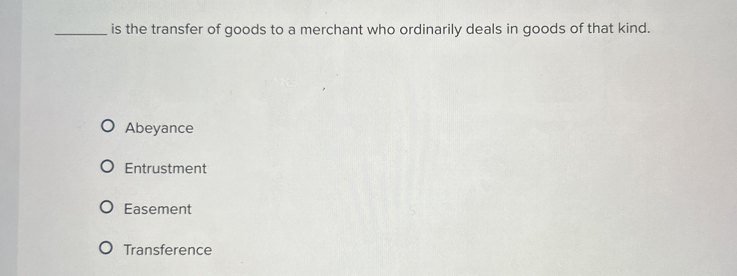 is the transfer of goods to a merchant who