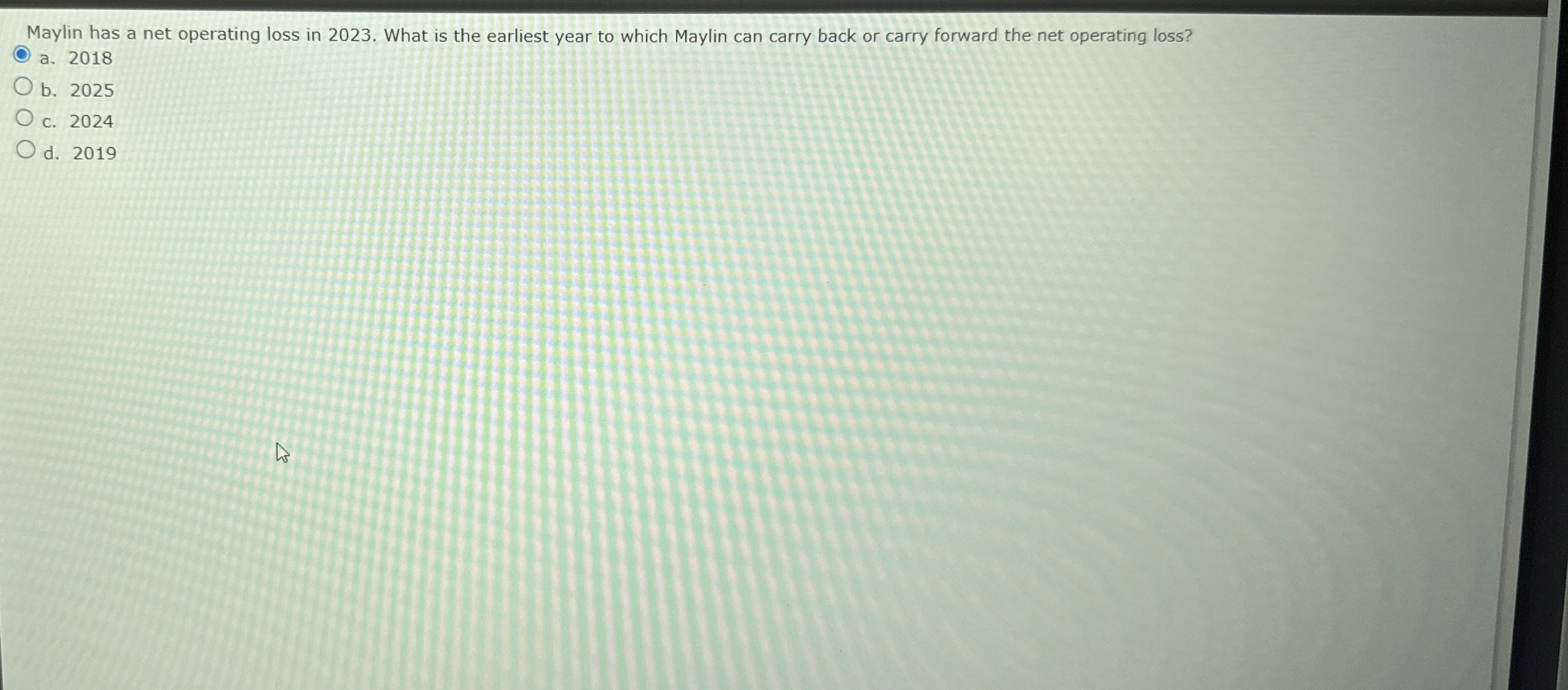 Maylin has a net operating loss in 2 0 2 3 . What