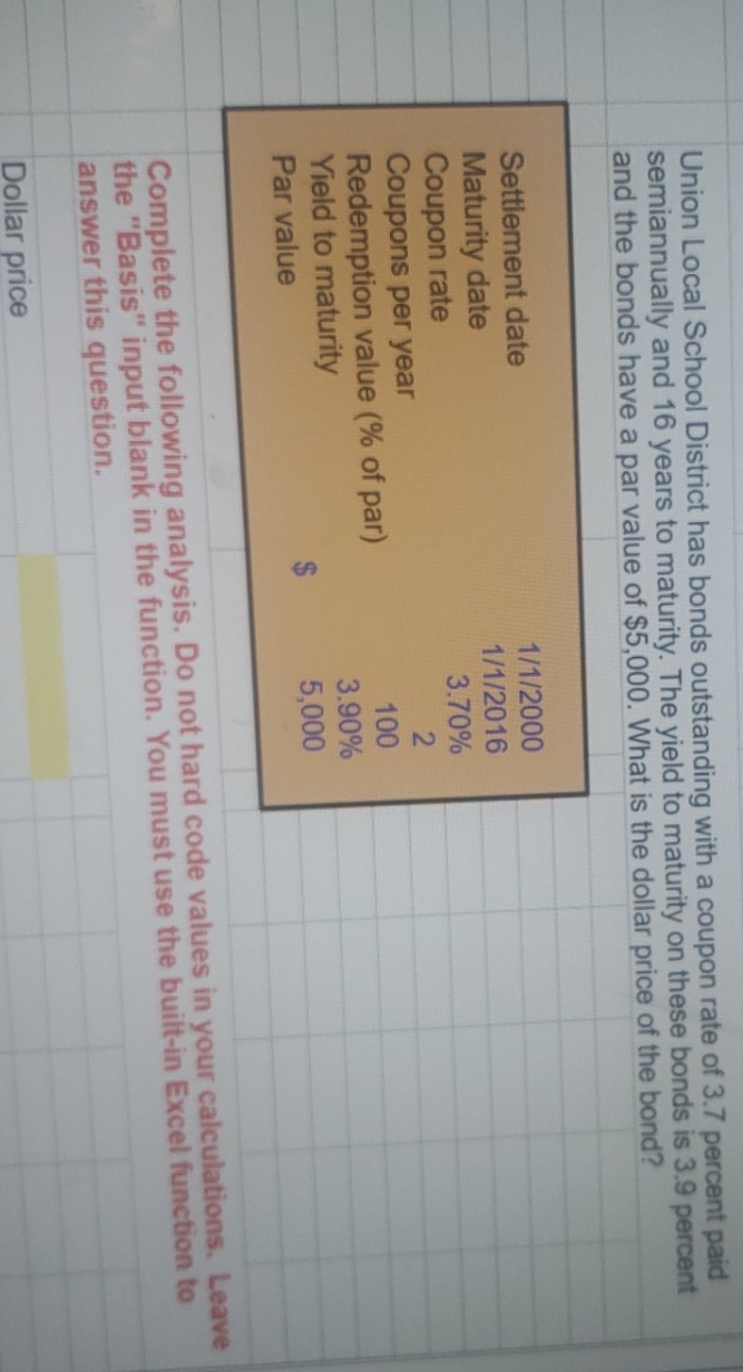 must use formula to answer Union Local School