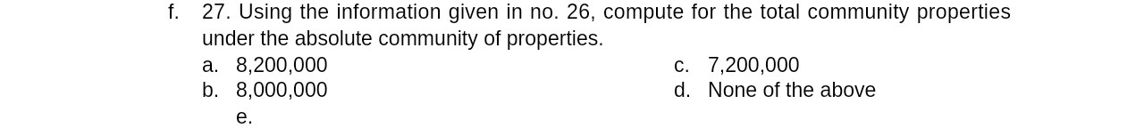 f. 27. Using the information given in no. 26,