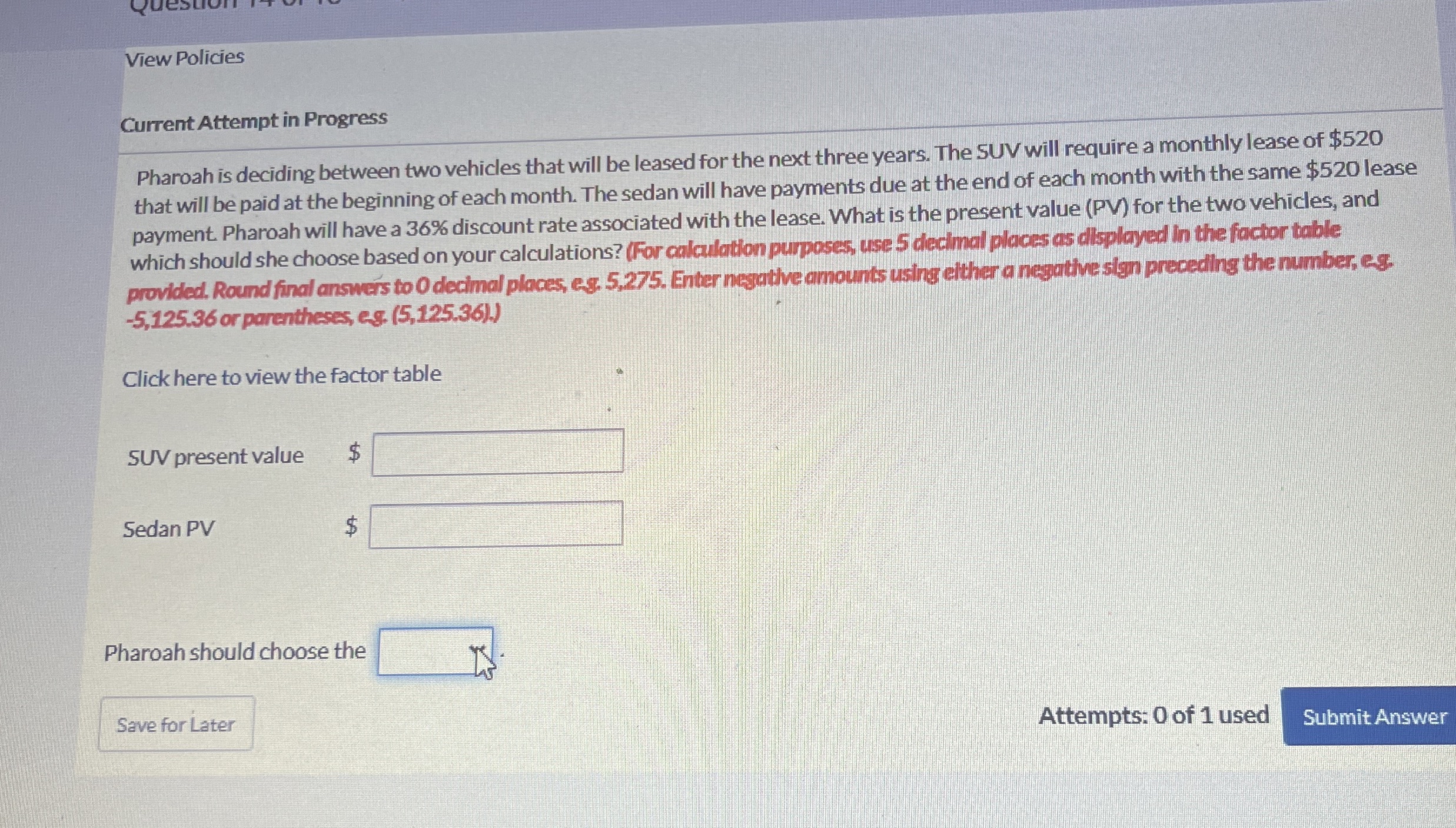View Policies Current Attempt in Progress Pharoah