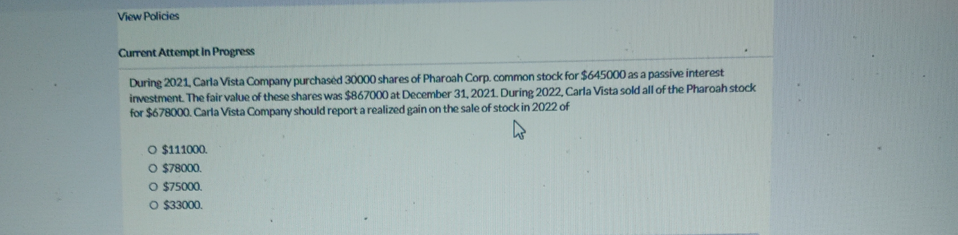 View Policies Current Attempt in Progress During