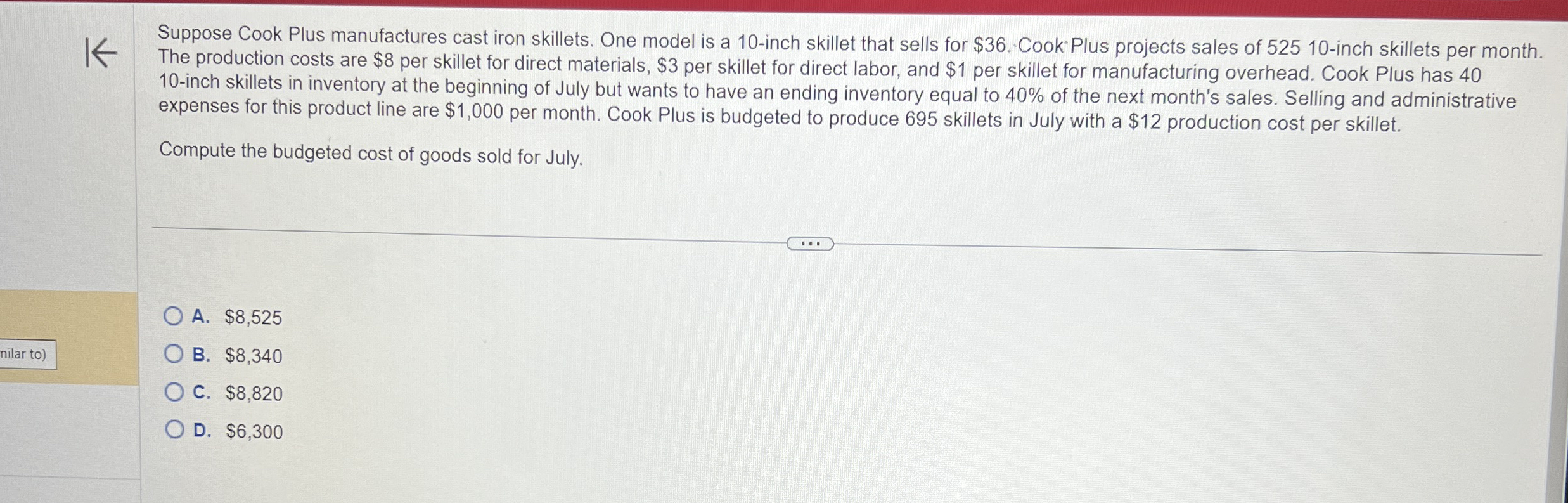 Suppose Cook Plus manufactures cast iron