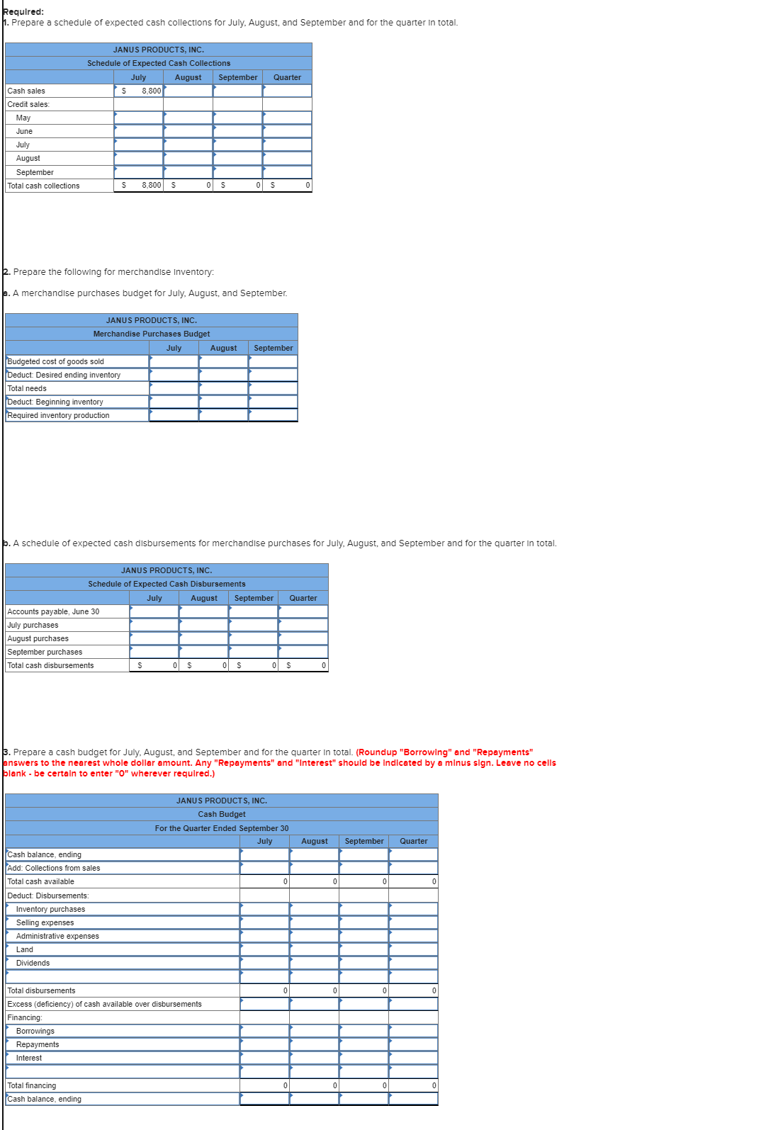 hello please help anus Products, Inc. is a