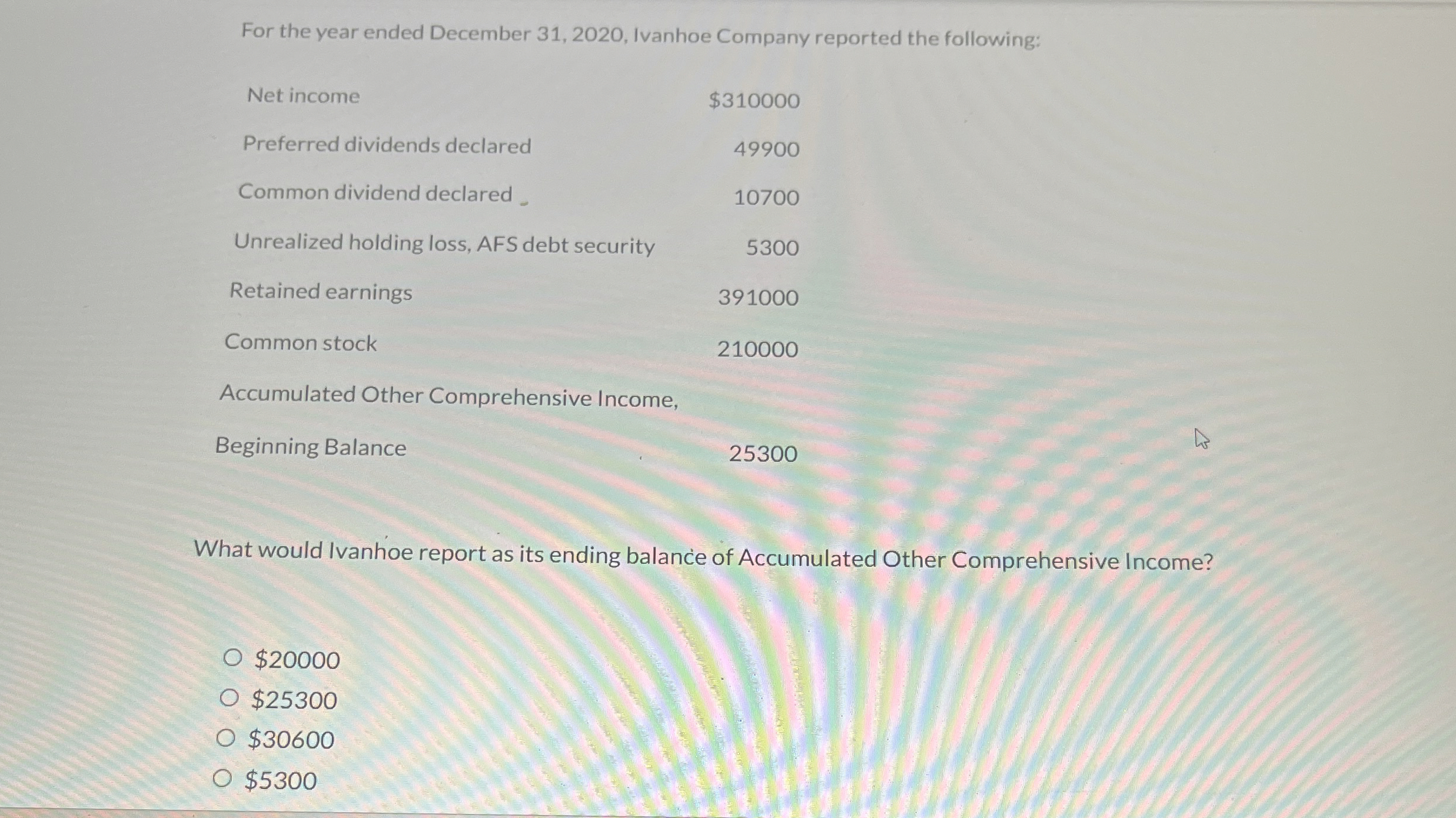 For the year ended December 3 1 , 2 0 2 0 ,