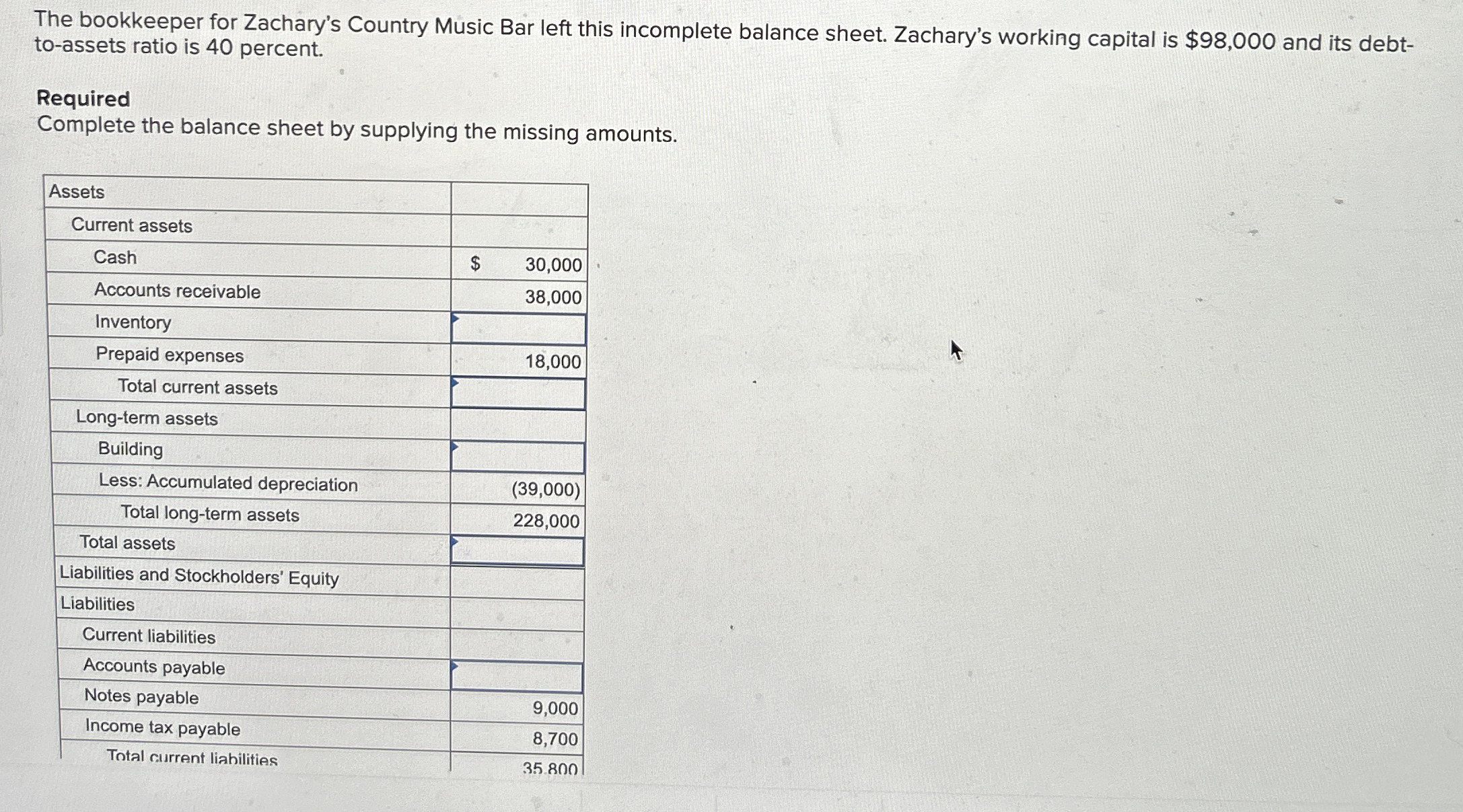 The bookkeeper for Zachary's Country Music Bar