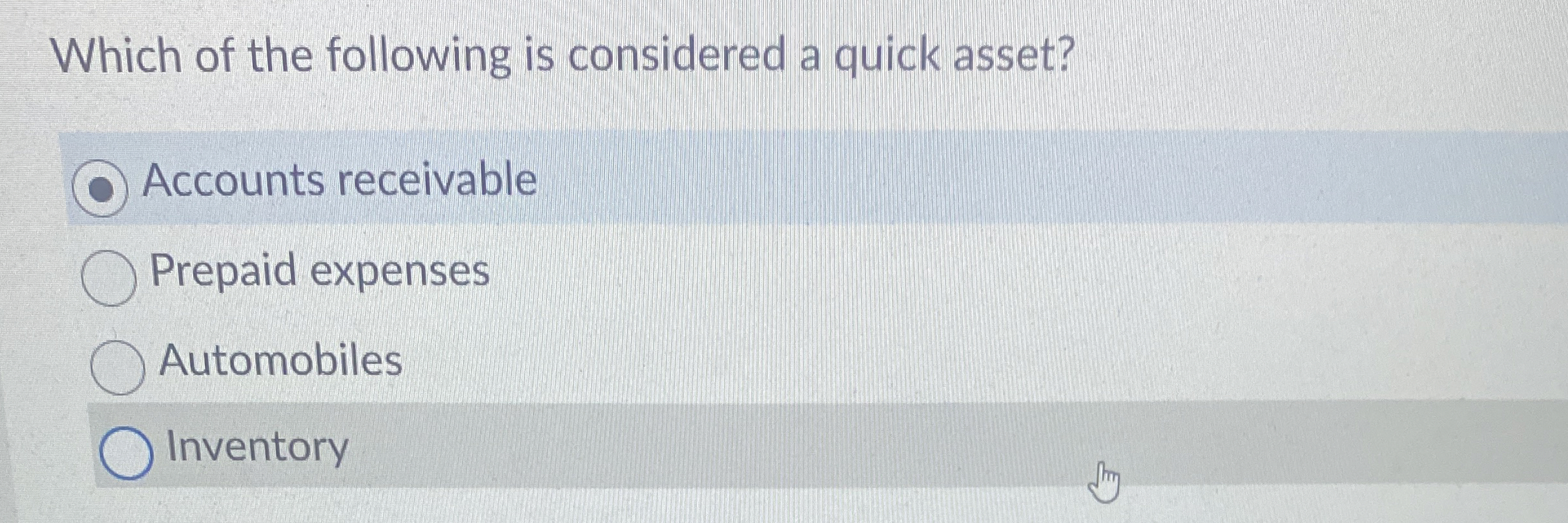 Which of the following is considered a quick