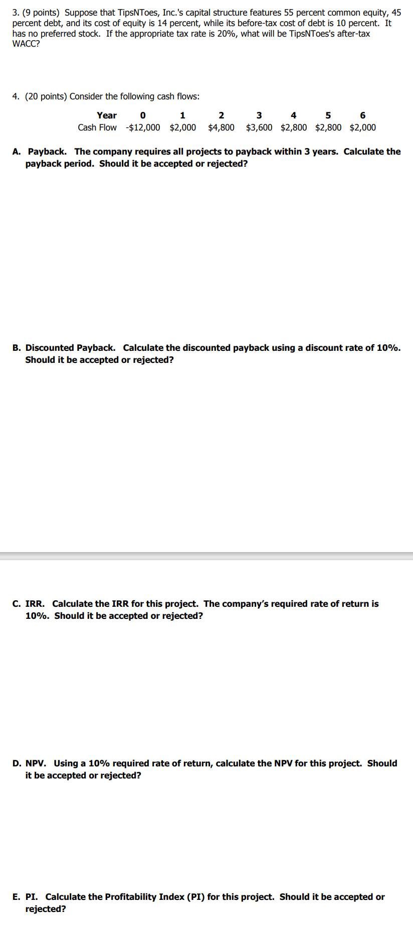 3. (9 points) Suppose that TipsNToes, Inc's