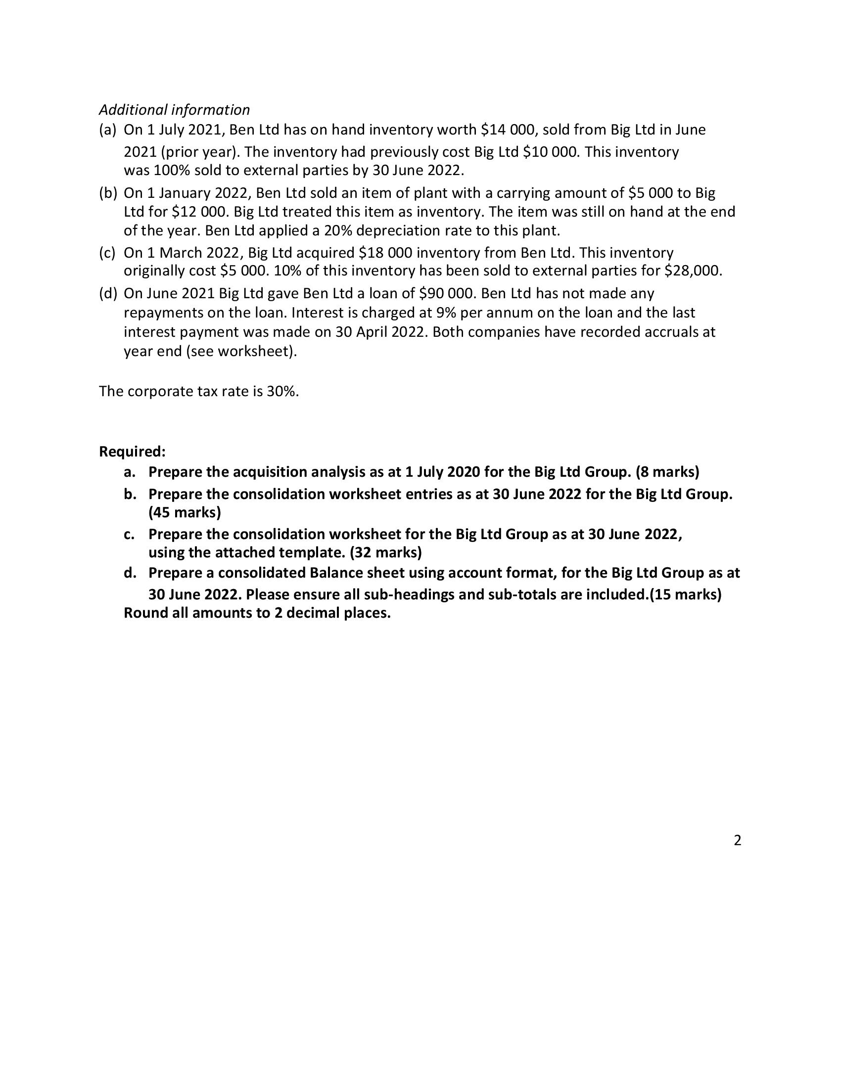 Case study Part A Assignment instructions: This