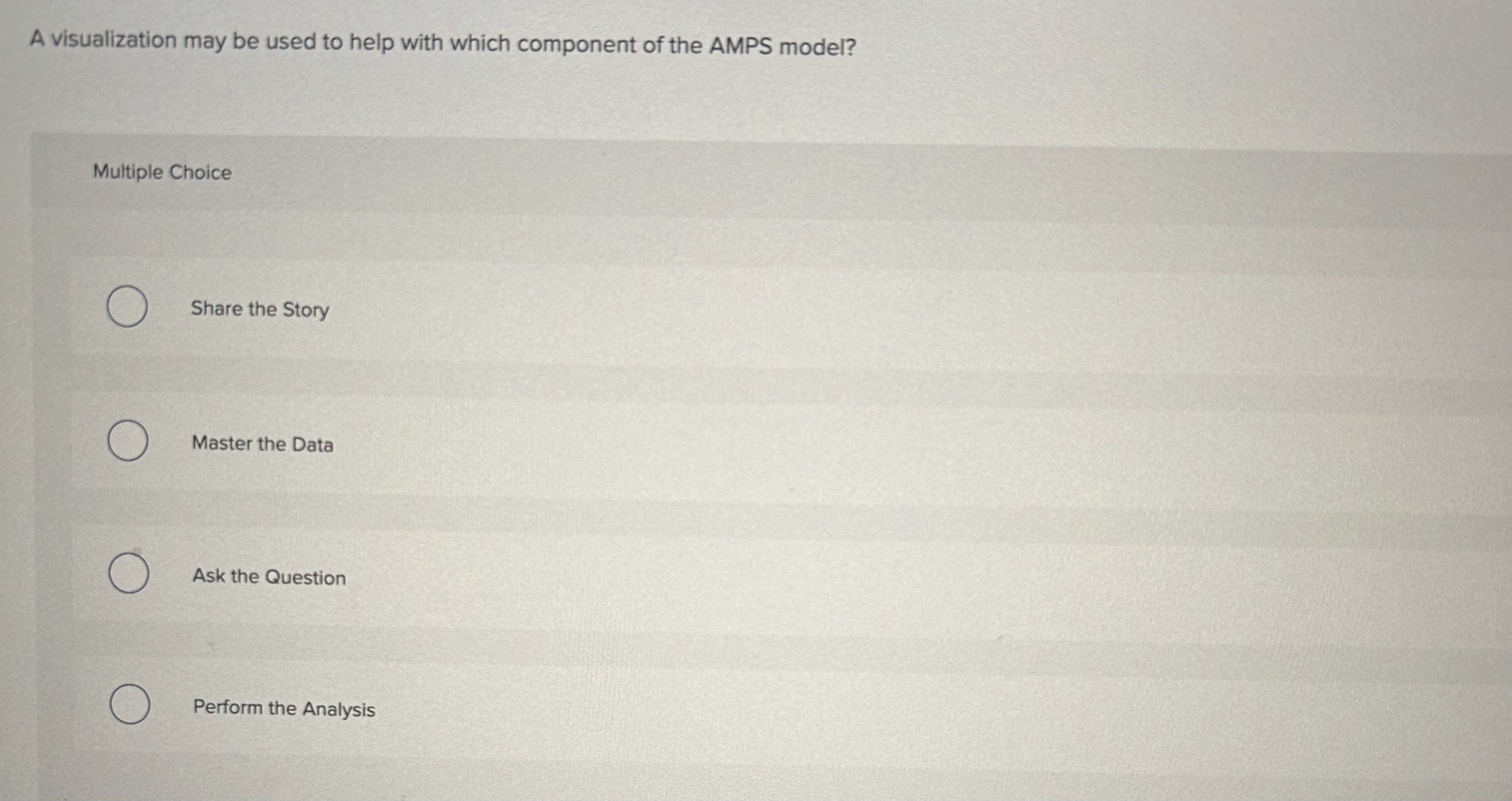 A visualization may be used to help with which