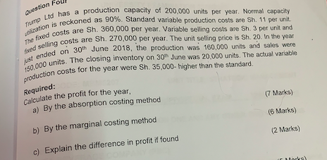 Y6 question Foul amin Lid has a production