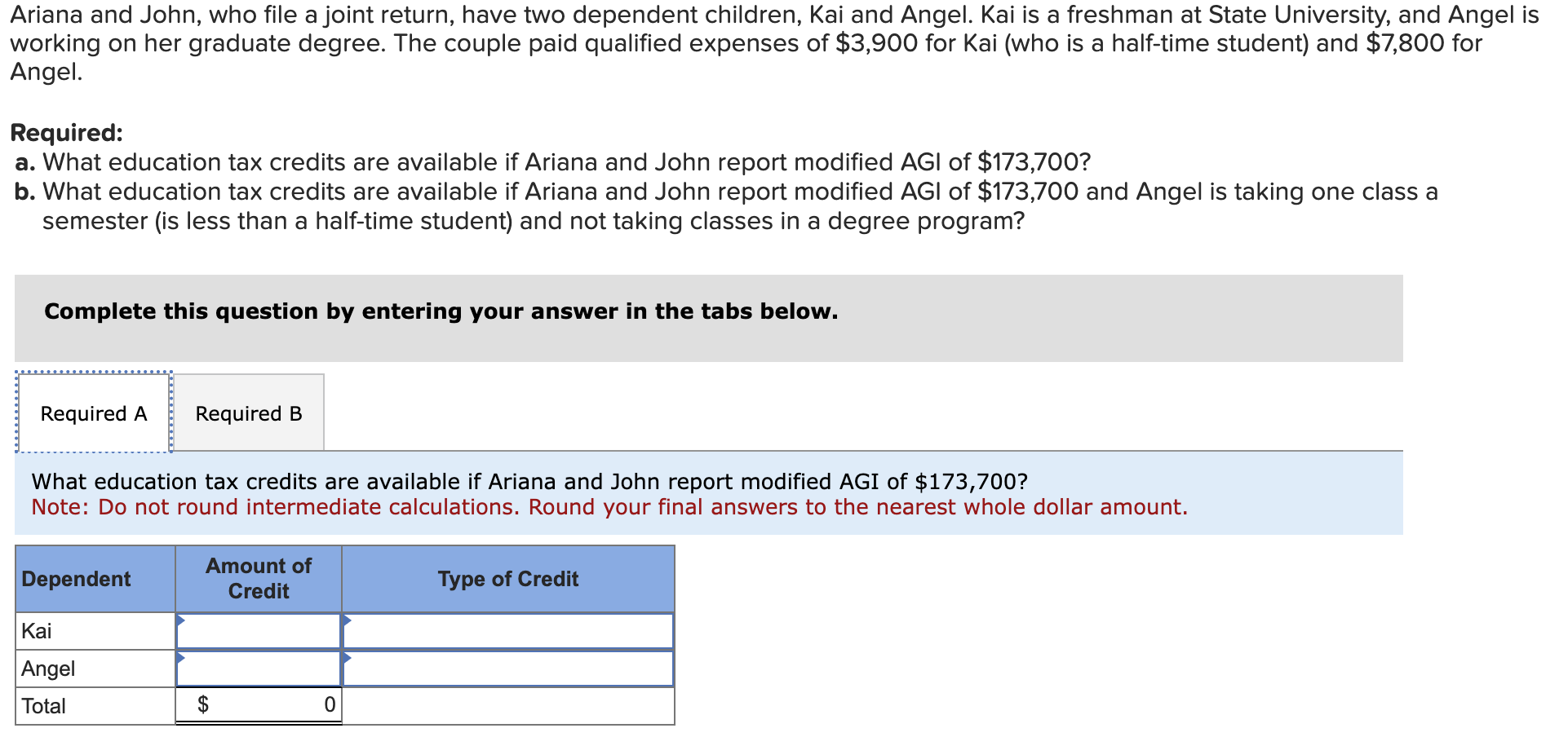 Ariana and John, who file a joint return, have