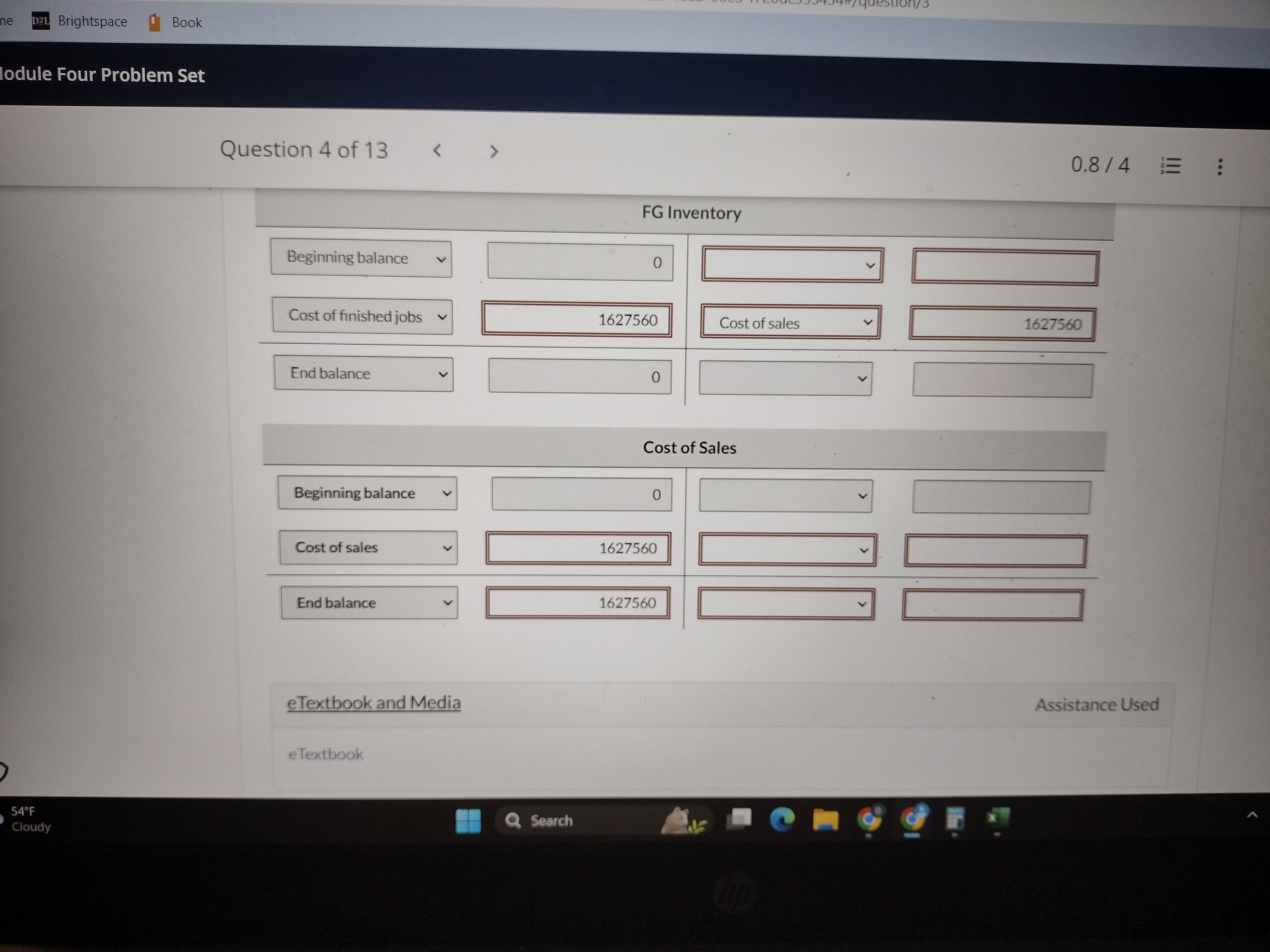 Question 4 of 13 < 0.8/ 4 : View Policies Show