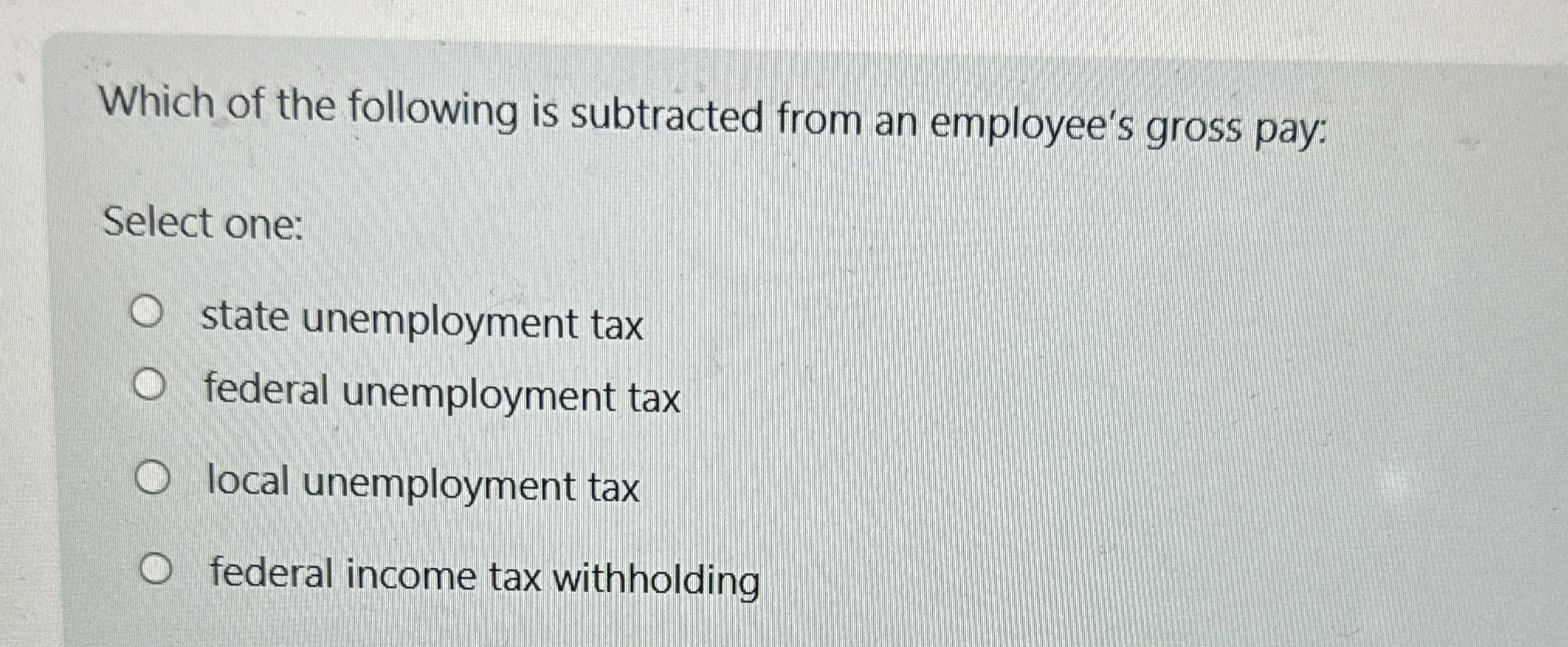 Which of the following is subtracted from an