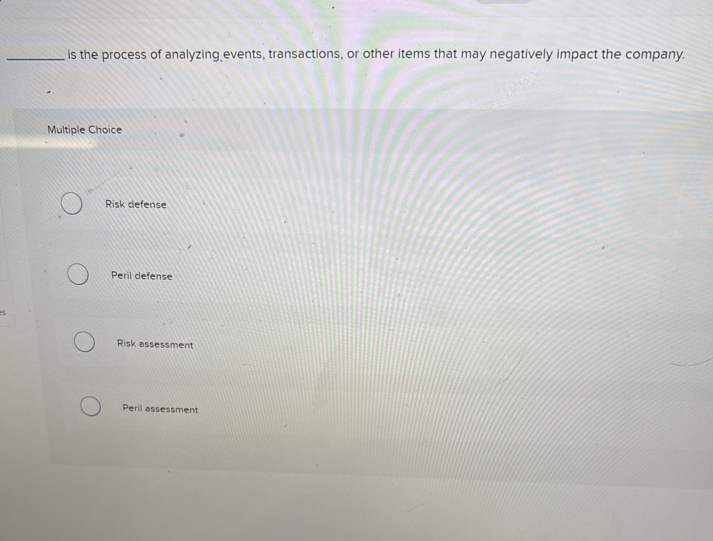is the process of analyzing events, transactions,
