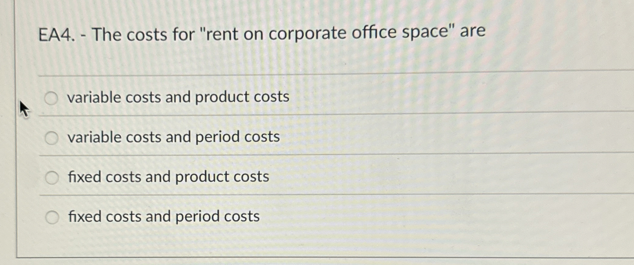 EA 4 . - The costs for "rent on corporate office