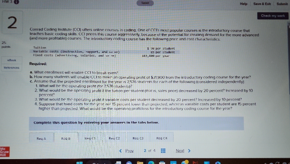 HW 3 Saved Help Save & Exit Submit Check my work