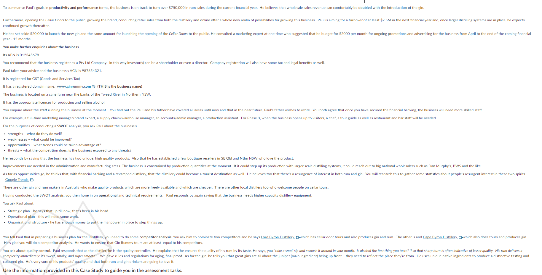 Case Study - Gin Rummy Gin Rummy Distillery: Ink