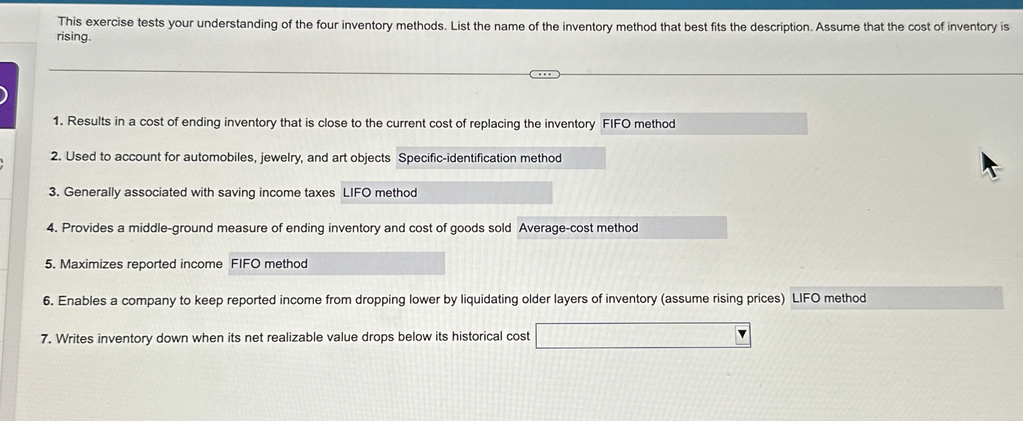 This exercise tests your understanding of the