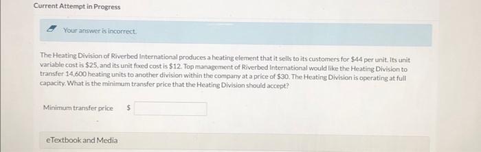 Current Attempt in Progress Your answer is