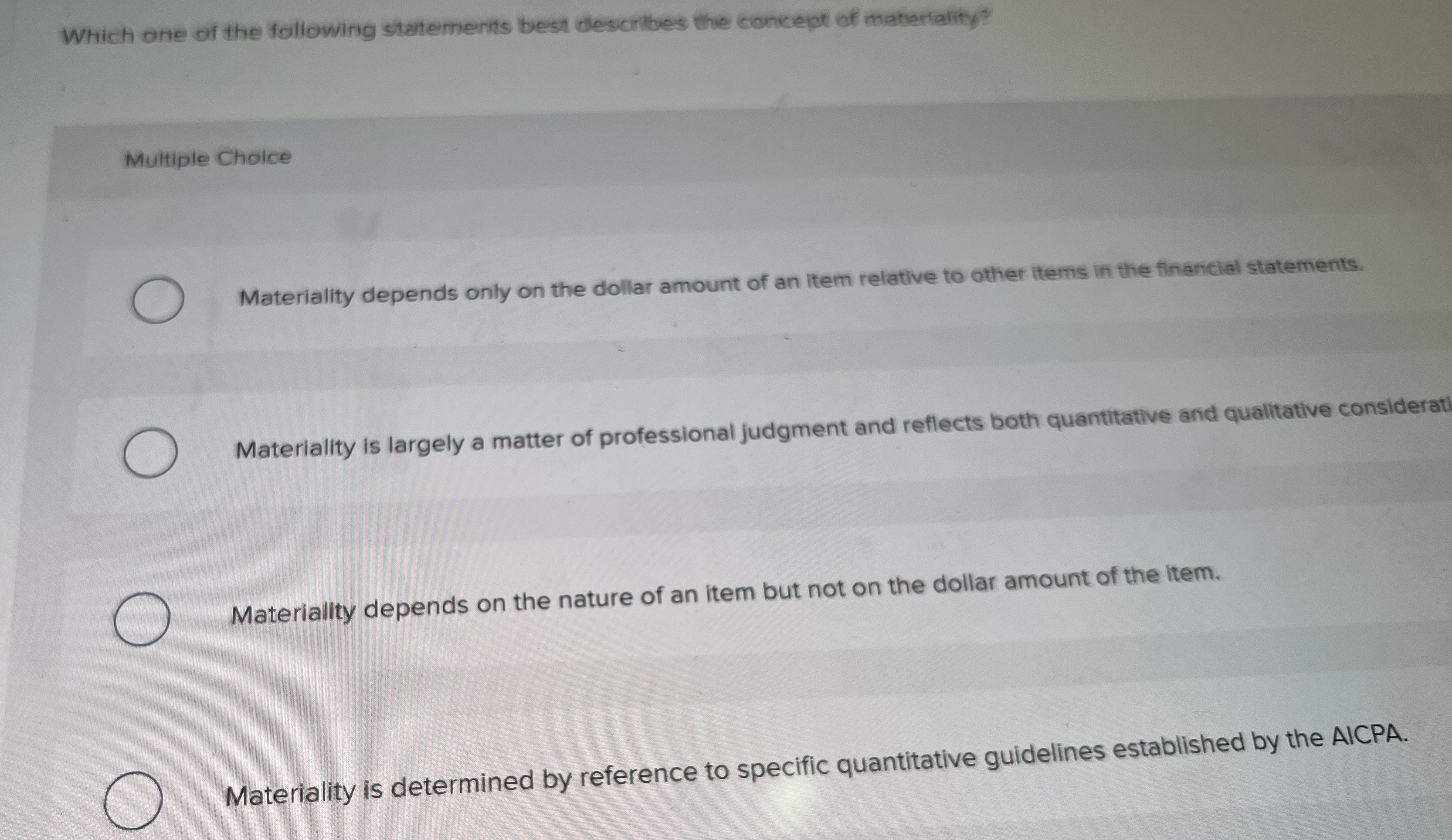 Which one of the following statements best