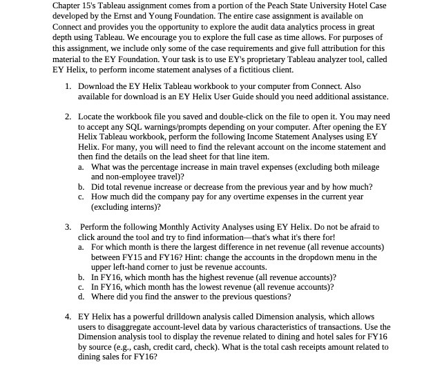 Chapter 15's Tableau assignment comes from a