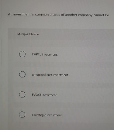 An investment in common shares of another company