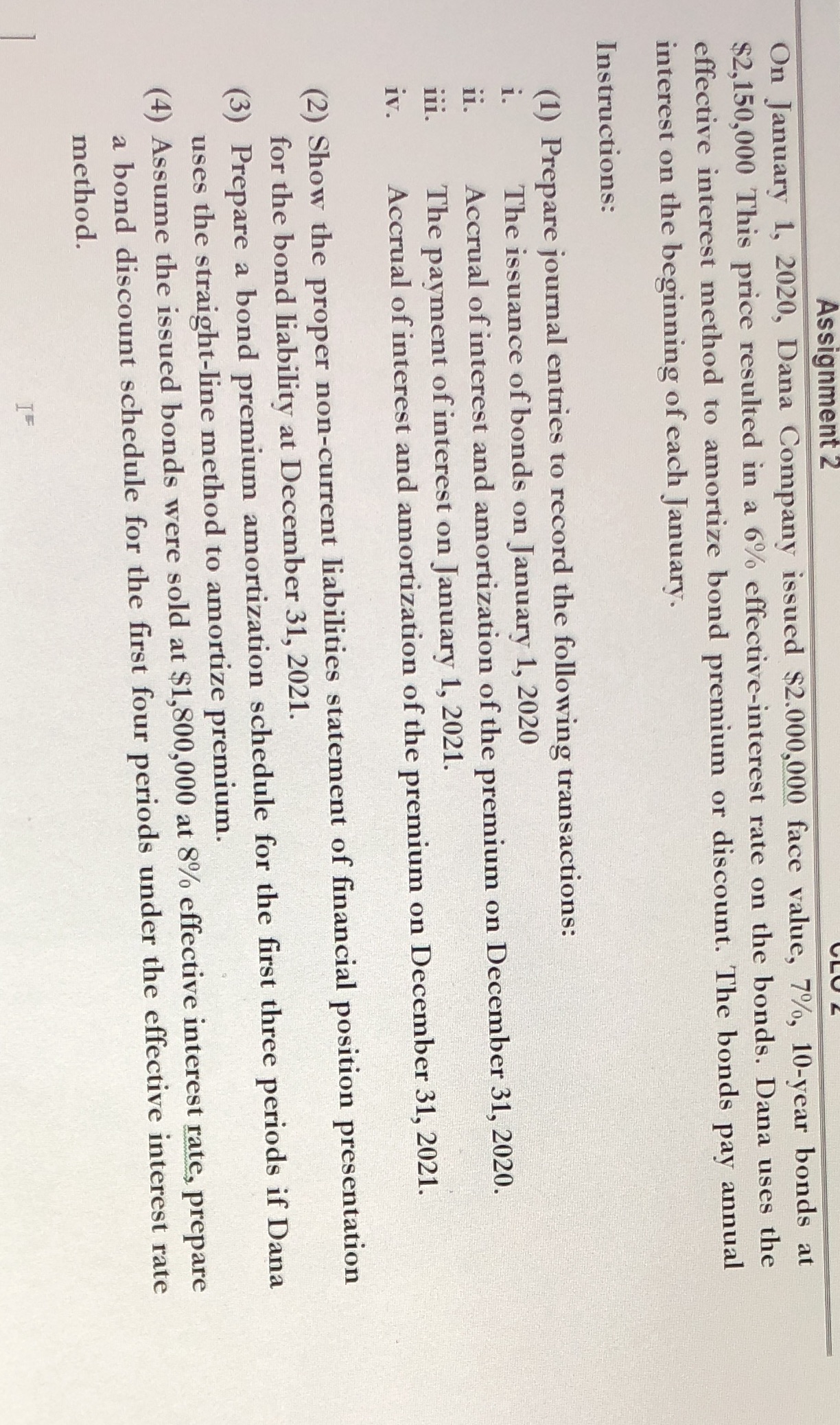 non current liabilities Assignment 2 On January