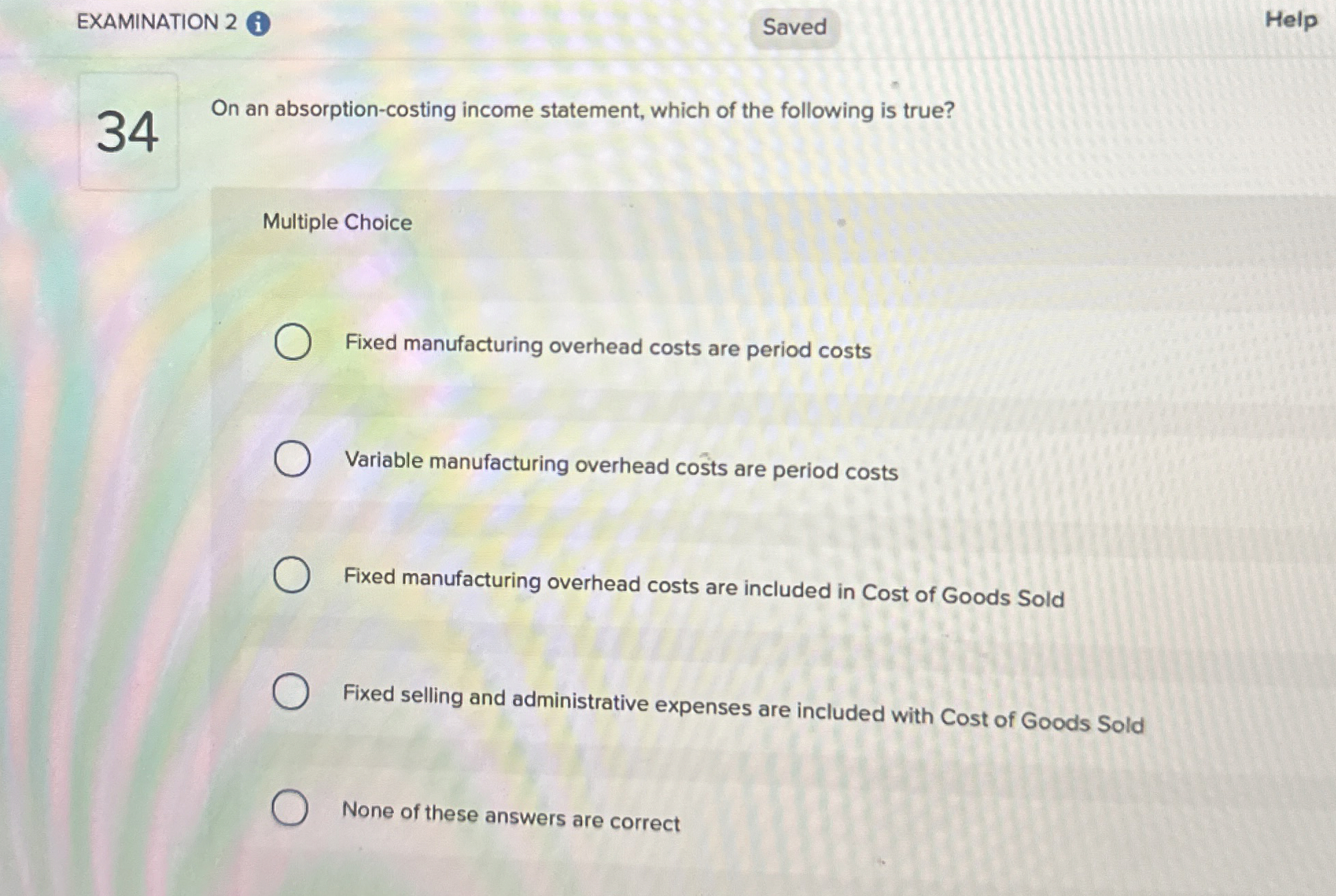 EXAMINATION 2 ( i ) Help 3 4 On an absorption -