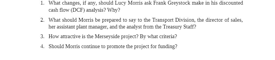 2. . 1What changes, if any, should Lucy Morris