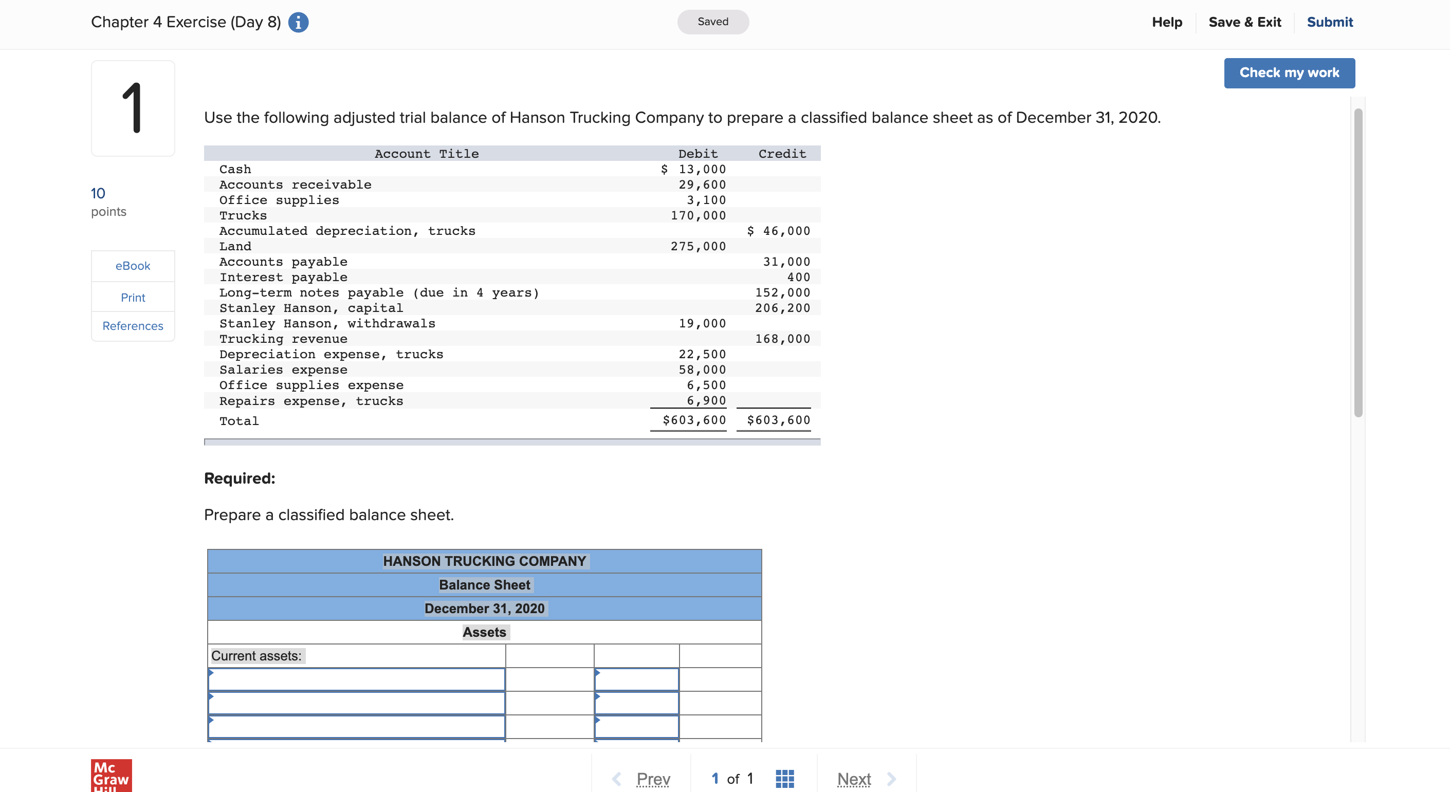 Chapter 4 Exercise (Day 8) 0 Saved Help Save &