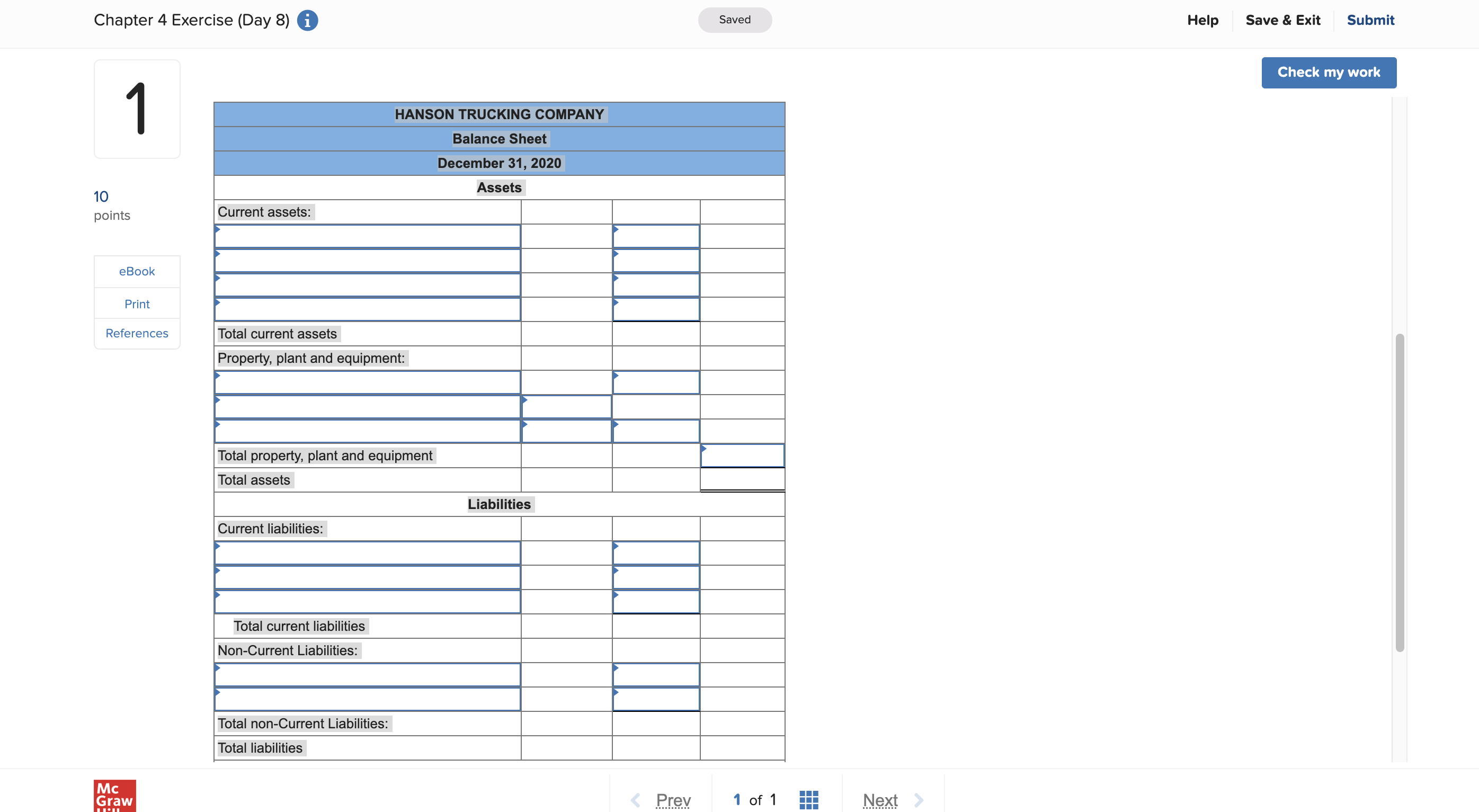 Chapter 4 Exercise (Day 8) 0 Saved Help Save &