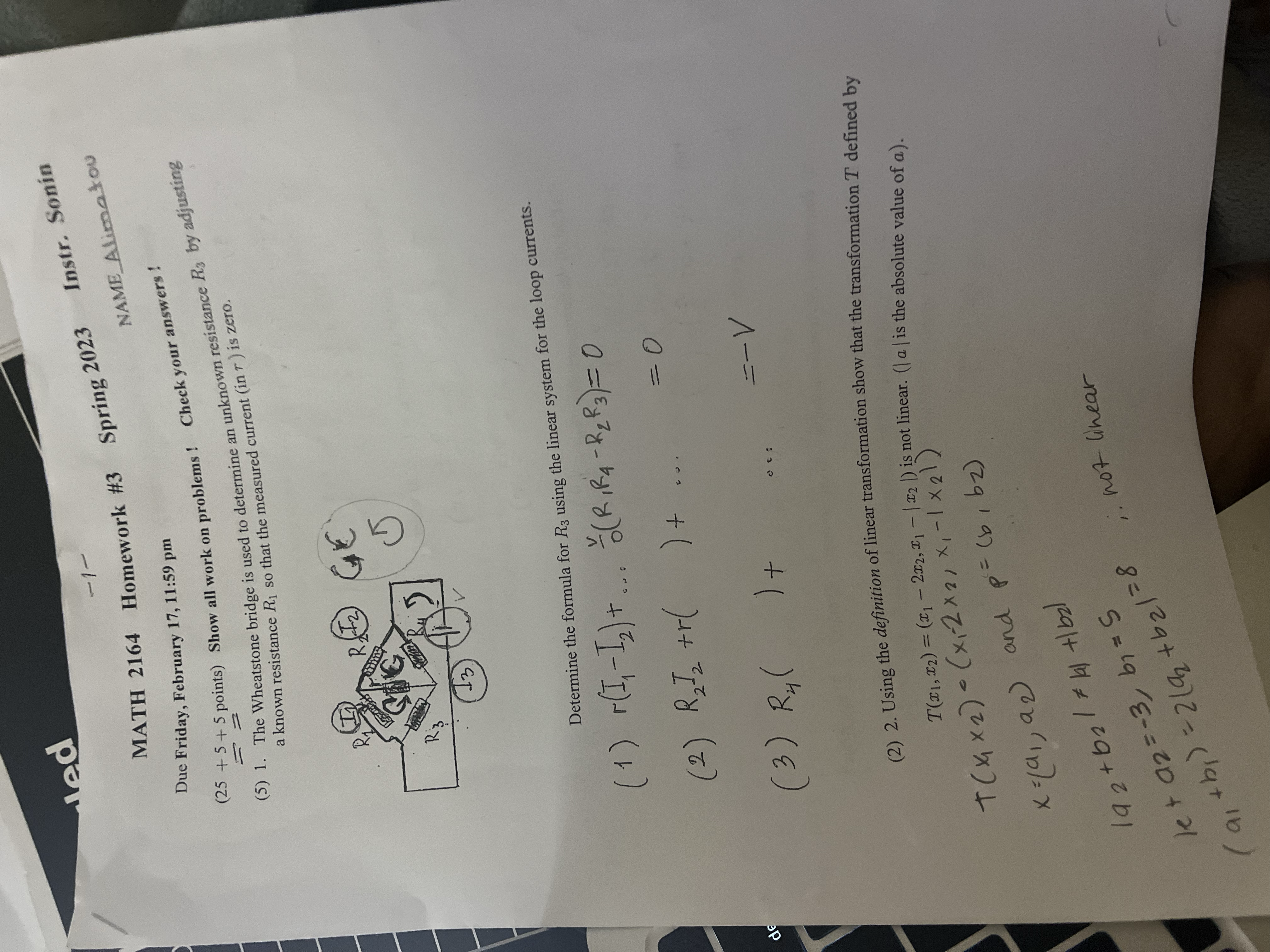 led - 1 - MATH 2164 Homework #3 Spring 2023