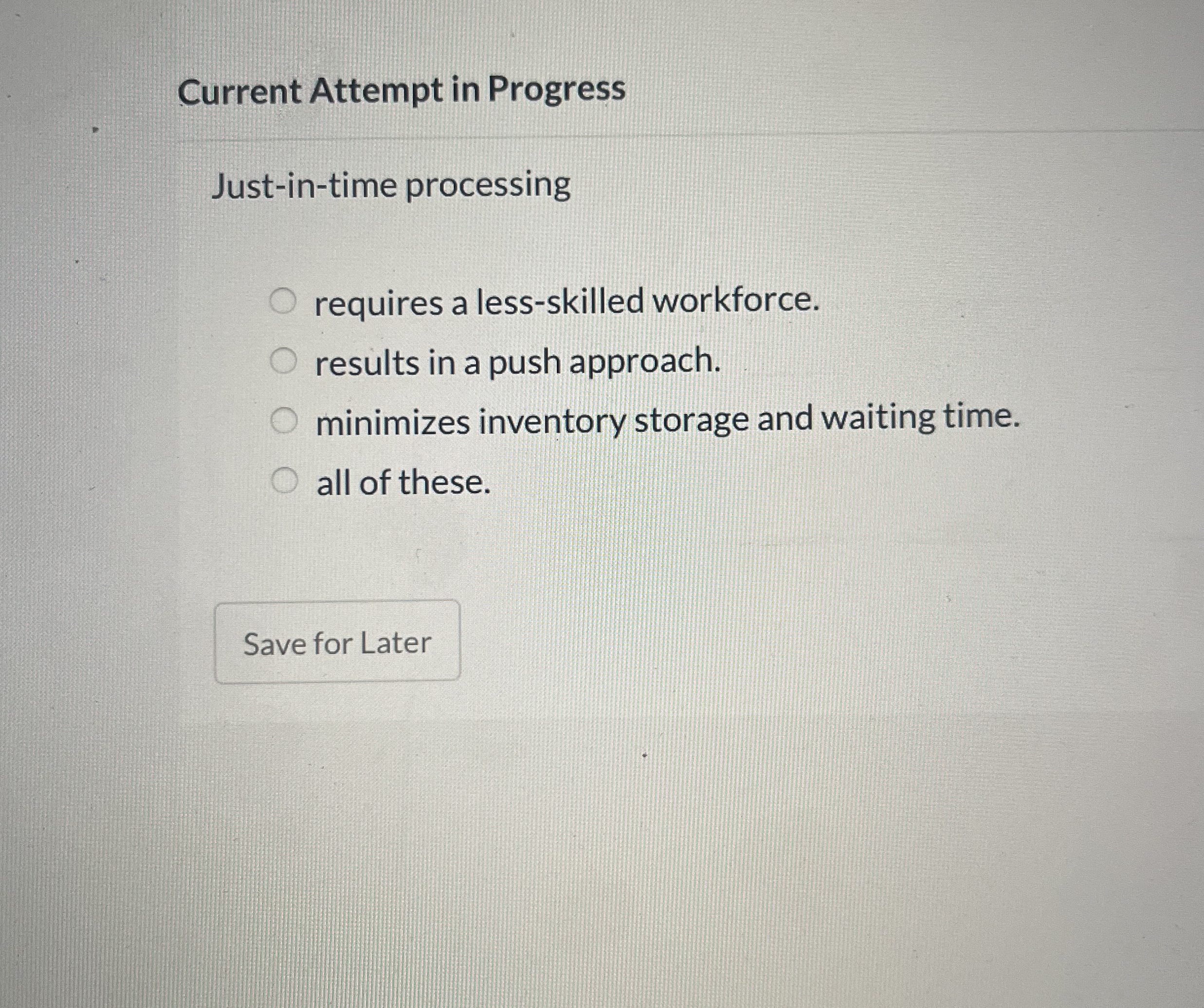 Current Attempt in Progress Just - in - time