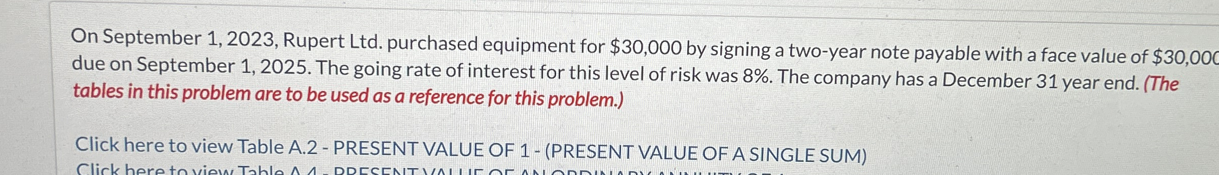 On September 1 , 2 0 2 3 , Rupert Ltd . purchased