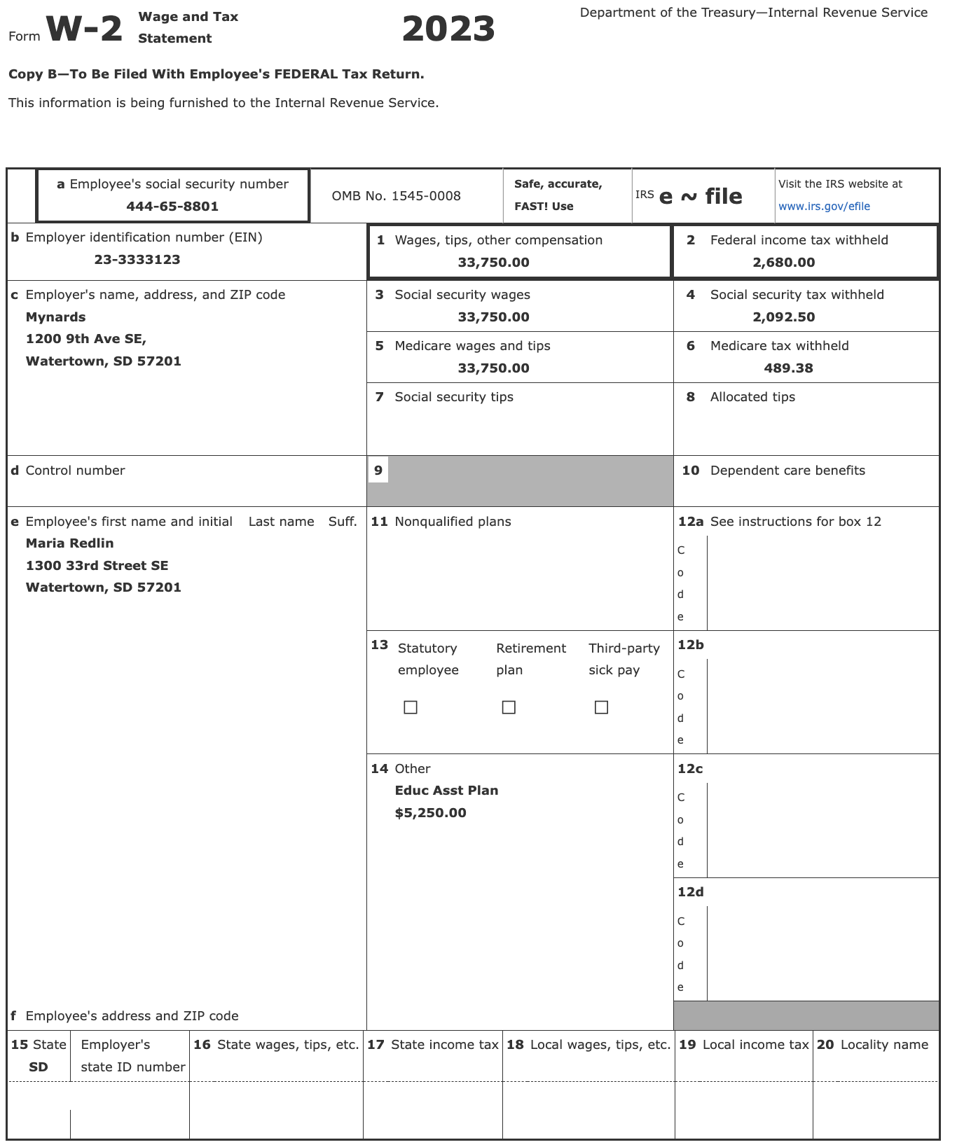 Comprehensive Problem 2-2A Terry and Maria Redlin
