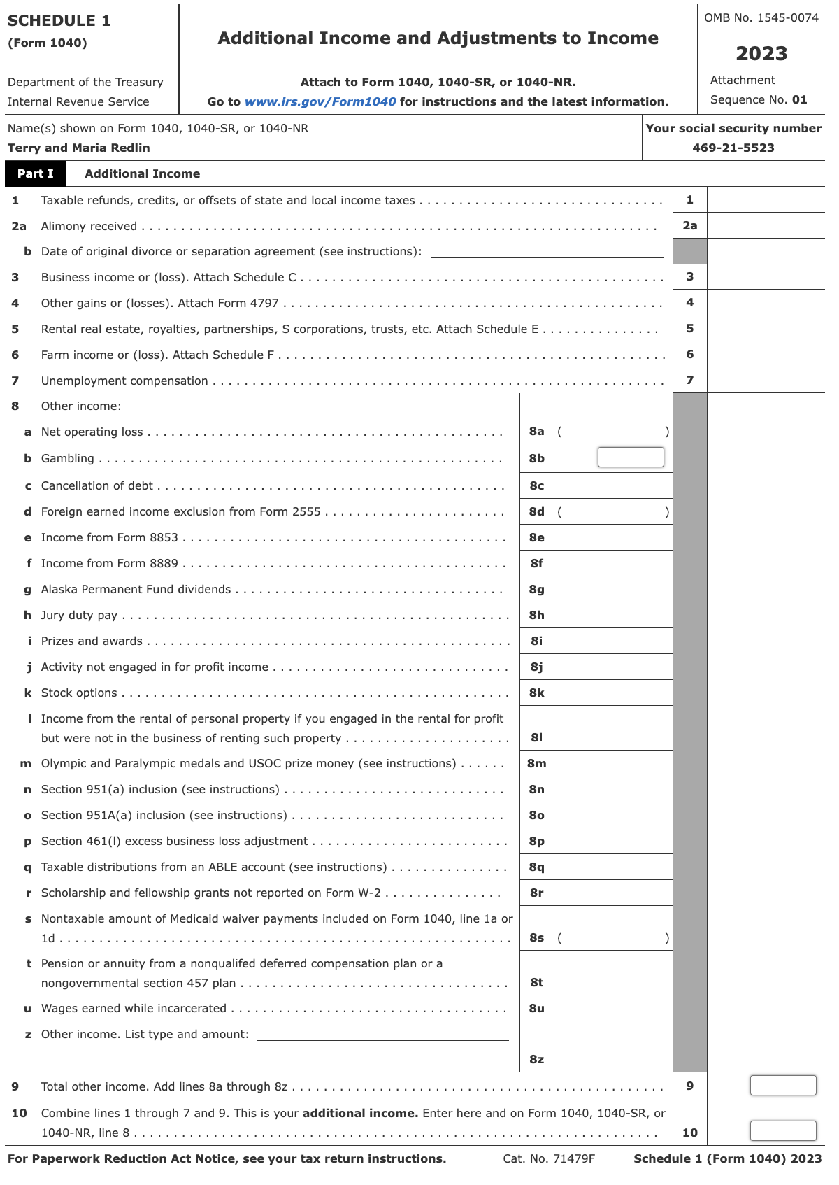 Comprehensive Problem 2-2A Terry and Maria Redlin