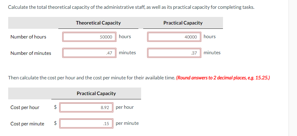Calculate the total theoretical capacity of the