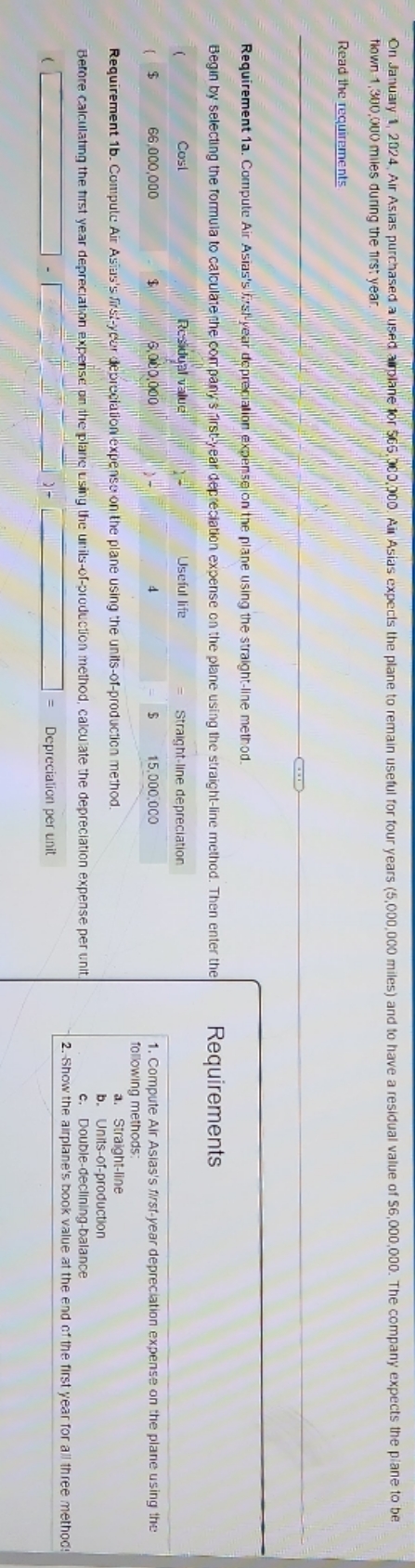 Please assist me in this question requirement 1B.