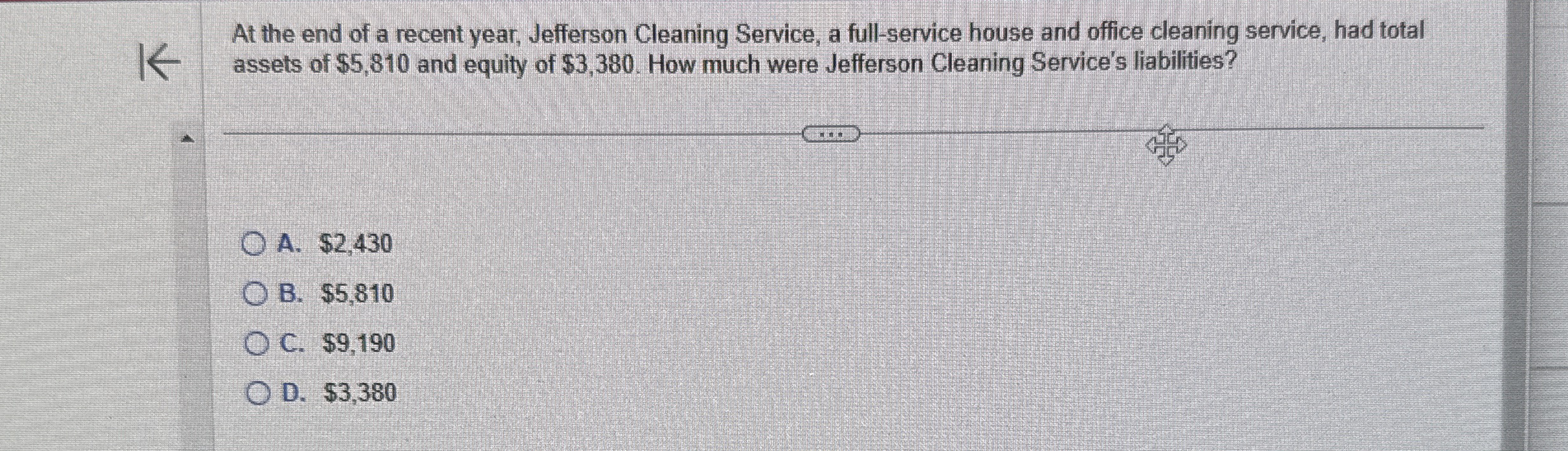 At the end of a recent year, Jefferson Cleaning