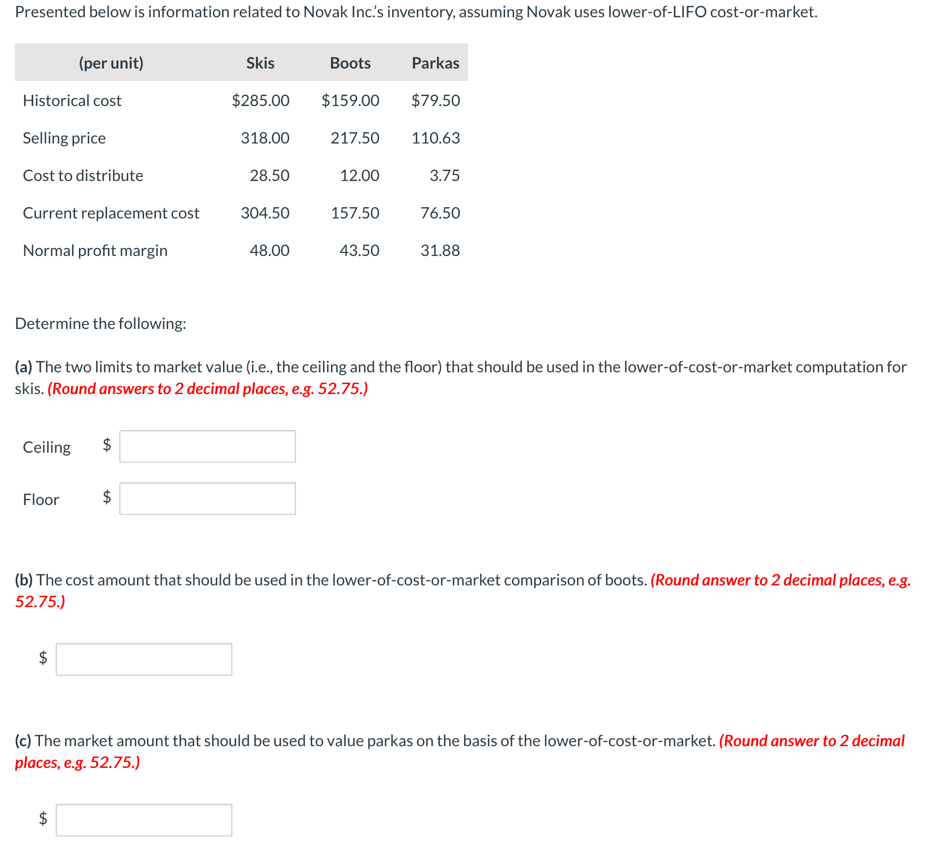 Presented below is information related to Novak