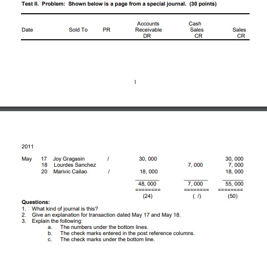 Test I. Modified True or False: On the blank