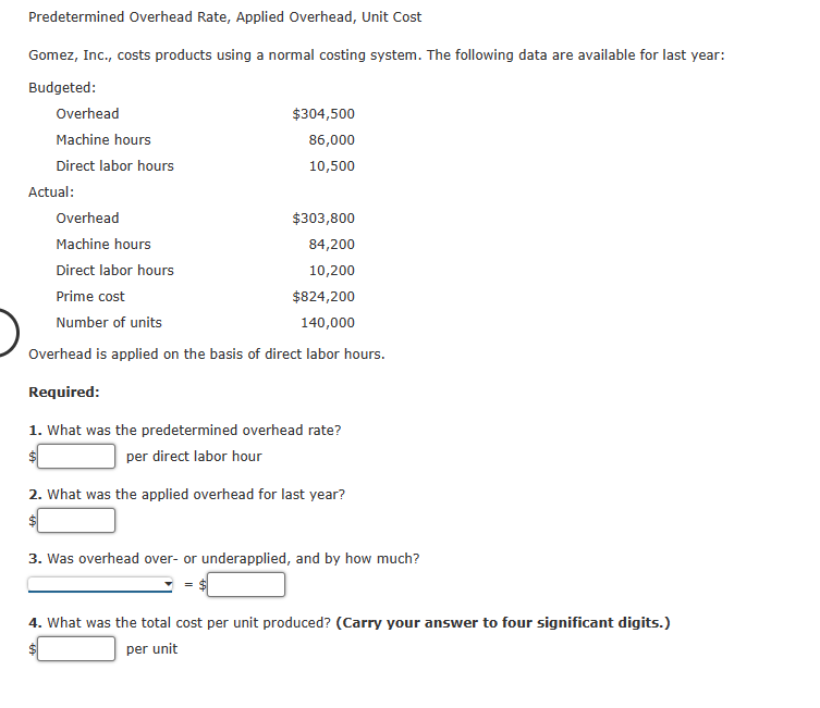 Predetermined Overhead Rate, Applied Overhead,