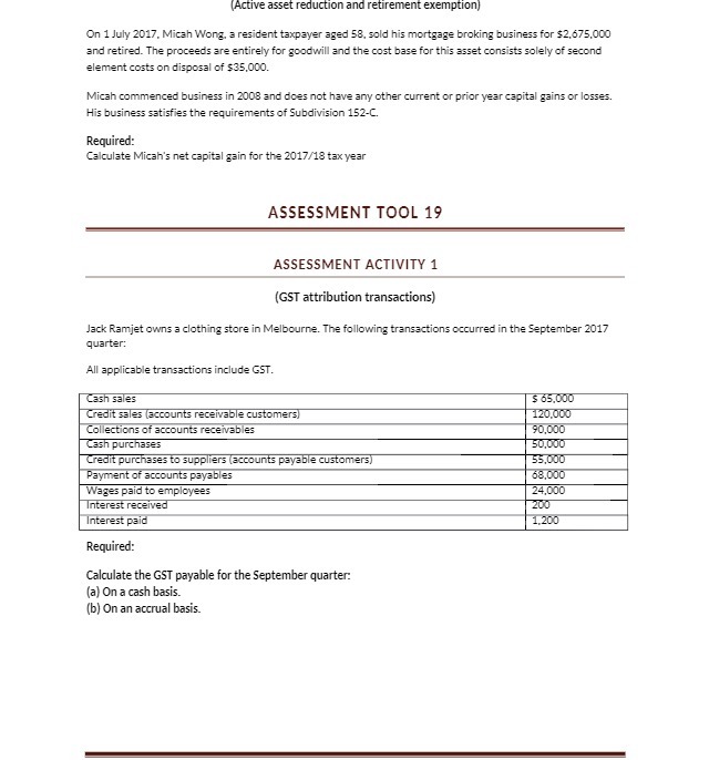 [Active asset reduction and retirement exemption)