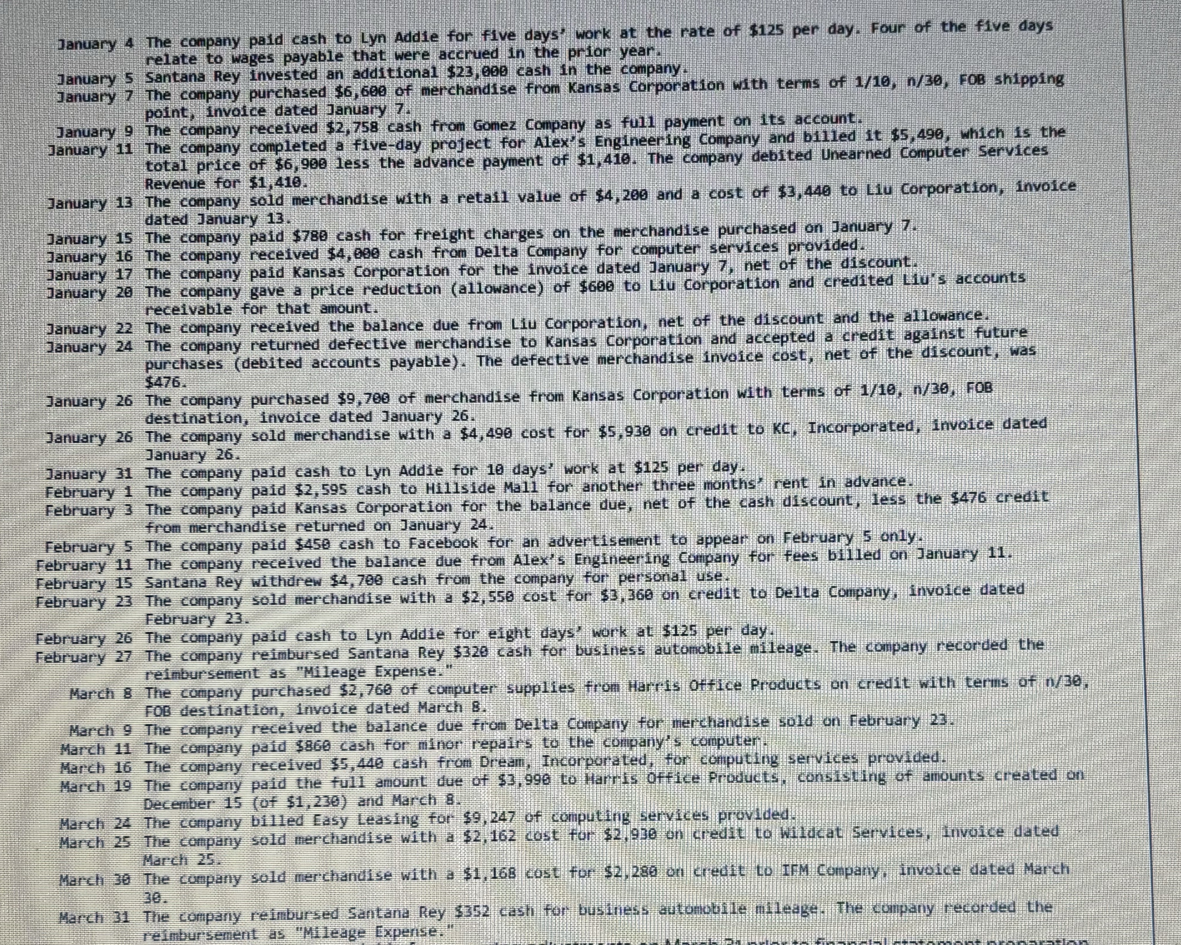 a . The March 3 1 amount of computer supplies