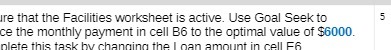 ire that the Facilities worksheet is active. Use