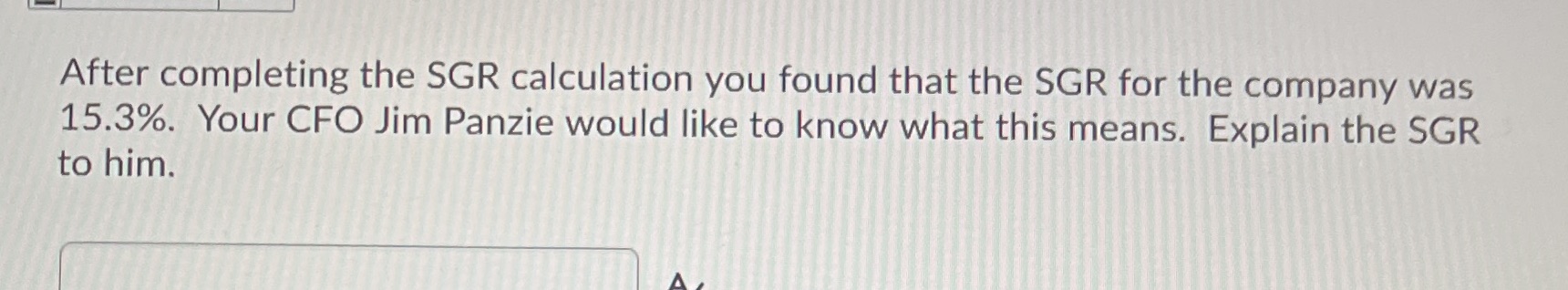 After completing the SGR calculation you found